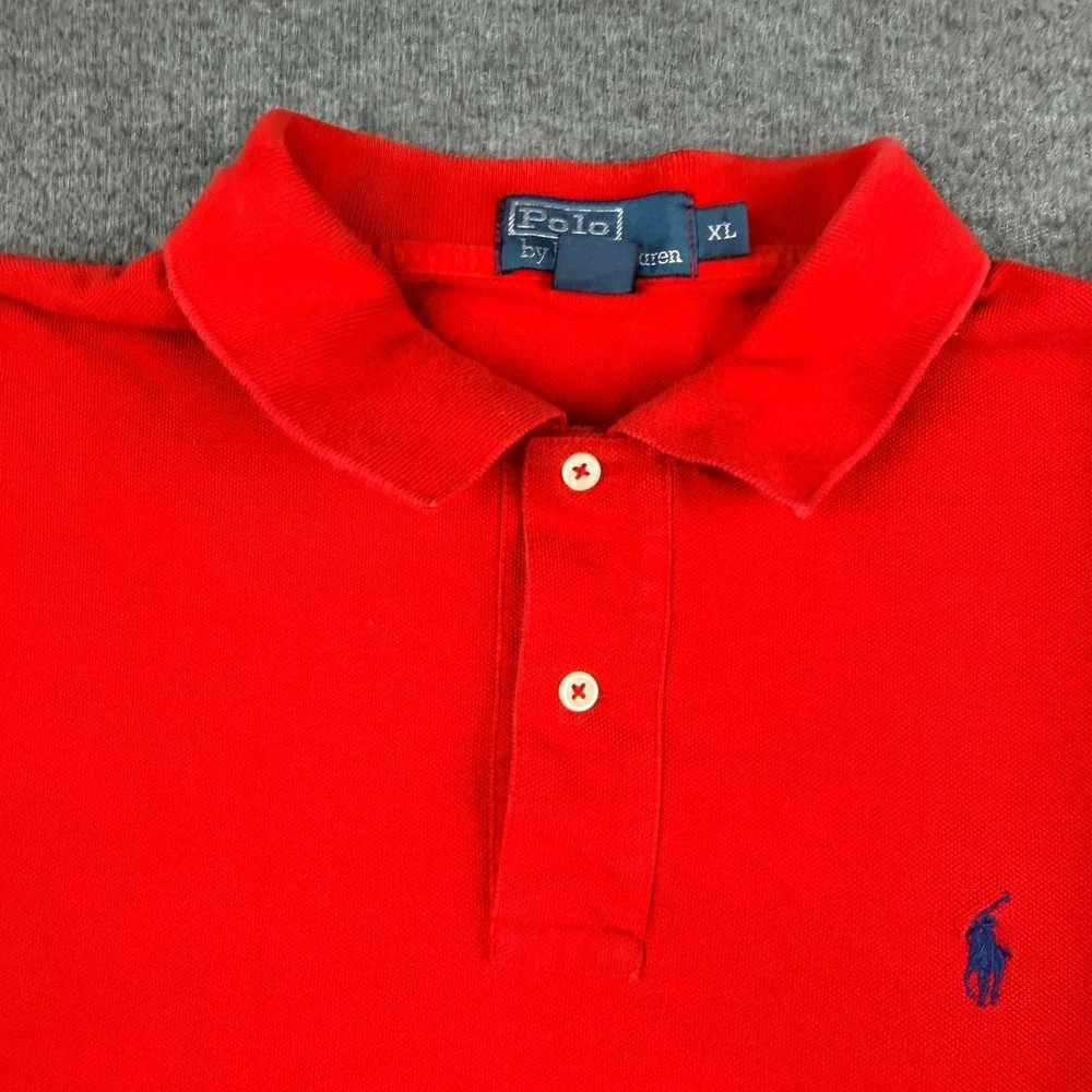 Polo Ralph Lauren Men's Size XL Classic Fit Mesh Polo Collared Shirt‎ Red